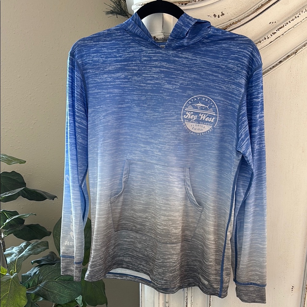 Ingear Swim Shirt Youth XL Blue UPF 50+ Stretch Long Sleeve Hoodie Rash Guard